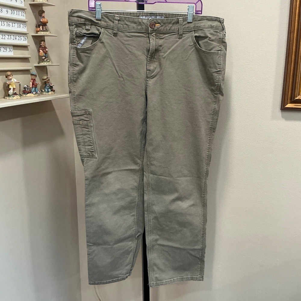 Ariat Pants Rebar Perfect Rise Straight 16WR Field Khaki Stretch Canvas Utility